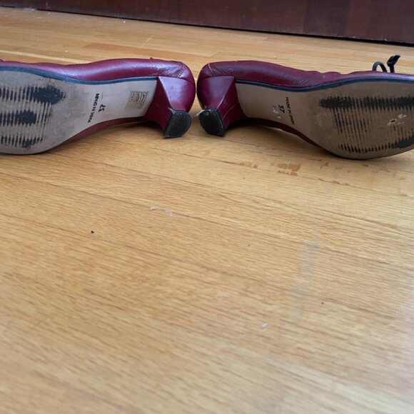 Ballerinas burgundy red by BATA - Picture 5 of 7